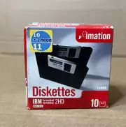 Imation 10ct + 1 Neon 1.44MB 3.5" DS, HD Diskettes (New Sealed Box) [C4]