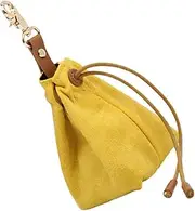 BAZEITFLOW Canvas Dog Treat Pouch Portable Feeding Bag for Easy Outdoor Use Lightweight Storage for Training Walks Yellow Pet Accessory for Snacks Treats