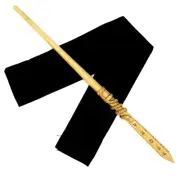 14" Hand Carved Almond Wood Locket Magic Wand Wizard Wicca Pagan w/ Free Bag