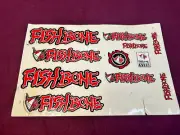 Old School BMX Fishbone Decal Original Set Sticker rare Vintage Red/Black NOS