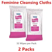2 Packs Feminine Cleansing Cloth Wipes Sensitive Skin Hygiene Wash Private Care