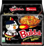 2 x Samyang Dried Noodle Buldak Bag Noodles, (Pack of 5) Spicy Chicken Flavour