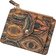 [Yhsioaklo] Credit Card Holder for Women, Slim Wallet for Women, Vintage Female Wallet Card Holder, Small Wallets for Women, Slim Brown Card Holder for License, Multicolored, C, Refer to description