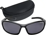 Captain Stag CS-S008-2-EH-72 Sports Sunglasses, Men's Sunglasses Case, Plastic Frame, Black
