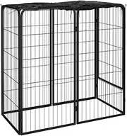 Dog Kennel Cage for Dogs, 50x100 cm Steel Playpen, Covered Duty Run with Roof, Heavy Pet Pens, Outside Enclosure for Large Breed, Black Kennels