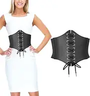 [GOZINA] Women's Corset Belt - Classic Black Corset for Corset Women's Bodycon Outfits, Elastic Waist Belt for Body Shaping, Fashionable Accessory for Everyday and Events