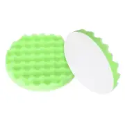 2pcs Buffing Sponge Pads 7" Polishing Wheel Waffle Finishing Grip Pad, Green
