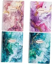 Ipetboom 4pcs Marble Notepad 60 Pages A5 Lined Diary Notebook Spiral Teacher Planner for Middle Schools