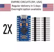 2X Pro Micro ATmega32U4 5V USB 16MHz ARDUINO COMPATIBLE FAST SHIP W/ BOOTLOADER
