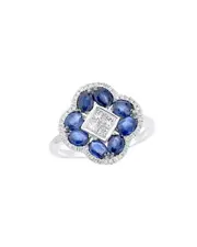 Diana M. Fine Jewelry 14K 2.26 ct. tw. Diamond & Sapphire Half-Eternity Ring