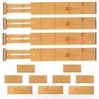 Bamboo Drawer Dividers with Inserts, Kitchen Adjustable Drawer Organizers