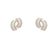E19 Shiny Oil Drop Earrings Ear Hook Korean Alloy Jewelry for Girls Women Decorative Party Wedding