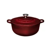 Maxwell & Williams Cast Iron 28cm Round Casserole Oven Safe Cookware 6.2L Merlot