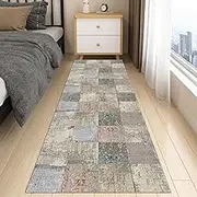 Kitchen Hallway Runner Rugs, Washable Long Carpets with Non-Slip Backing 1m 1,5m 2m 2,5m 3m 3,5m 4m 4,5m 5m 5,5m 6m Geometric Floor Area Mats for Bedroom Living Room(60x500cm)