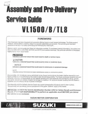 Genuine Suzuki Assembly and Pre-Delivery Service Guide/Manual VL1500 2018