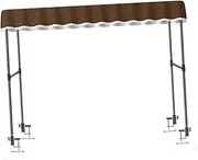 QSTDGVPW Trolley Cart Awning Vendor Canopy Stall Shelter Night Market Tent for Beach, Brown