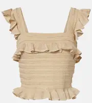 [Zimmermann] Zimmermann Ruffled lace lamé top AU 16 gold