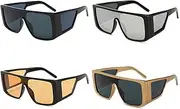 [SagaSave] Square Oversized Sunglasses, Fashion Flat Top Big Frame Shades Sunglasses for Women Men