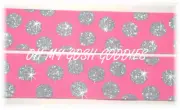 LAST 1 - 13 YDS -1.5 PRINCESS PINK SILVER TWINKLE GLITTER DOTS GROSGRAIN RIBBON