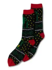 Elf Movie Socks Buddy Christmas Sweater Style Warm Double Layer Mens 10-13