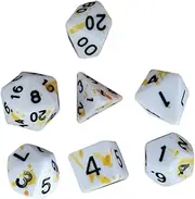 BCOATH 7Pcs Realistic Blood Dices Role Playing Game Props for Parties Gatherings Unique Irregular Dots Design for Halloween Decorations Table Games
