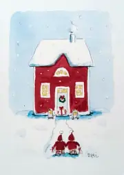 Postcard Art Scandinavia Finland Christmas Winter Holiday Gifts Tomte Gnome