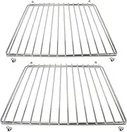 [Spares2go] Chrome Adjustable Universal Fixed Arm Grill Shelf for All Makes of Oven Cooker & Grill (310 x 360-530mm, Pack of 2)