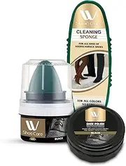 WBM Cleaning Kit, Cleaning Sponge,Instant Shine Sponge with Black Shoe Polish & Cream, Shoe Cleaner, Pack of 4