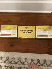 Three Dozen 2024 Callaway Chrome Tour Golf Balls NEW (triple Track Yellow)