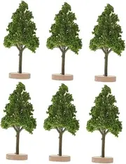 Abaodam 6pcs Miniature Trees for Fairy Garden Realistic Simulated Tree Figurines with Base for Architectural Models Sand Table and Microlandscape Decor Durable Easy to Install