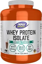 NOW Sports Dutch Chocolate Whey Protein Isolate, 5-Pound