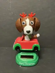 Solar Powered Dancing Toy New - Puppy Dog Reindeer In Car Christmas