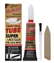 CRAZY HOLD TUBE SUPER LACE GLUE ADHESIVE 0.4 OZ STRONG HOLD LACE GLUE for WIGS (