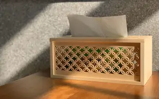 七寶花窗衛生紙盒 木頭原色