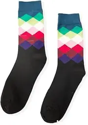 [pants & sox] 6 Pairs Diamond Wave Pattern Socks 7