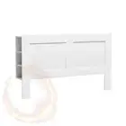 Artiss Bed Frame King Size Bed Head with Shelves Headboard Bedhead Base White