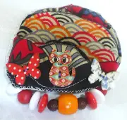 Handcrafted Fabric Brooch Painted Buttons And Beads OneOf A Kind From Artist