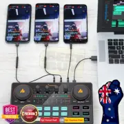 Live Streaming Sound Card USB Audio Interface Mixer for Recording Hosting AU