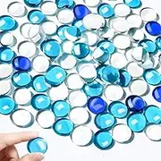 Sukh Decorative Flat Glass Marbles - Flat Glass Stones for Vases Table Scatter Gems Firepit Blended Fire Vase Filler Fish Tank Rocks Floral Stones Decorative for Decorative,Art Craft Materials