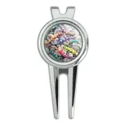 Rainbow Colorful Geckos Lizards Golf Divot Repair Tool and Ball Marker