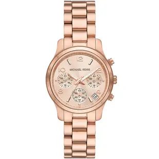 Michael Kors MK Runway 三眼計時女錶 母親節送禮-34mm MK7327