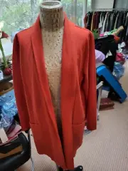 NWT EILEEN FISHER Dk Red Lory Boiled Wool Jersey Shawl Collar Jacket Size Large