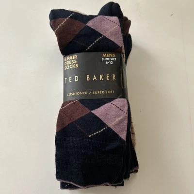 Men's Ted Baker Super Soft 6 Pairs Dress Socks Shoe Size 6-12