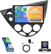 4G+64G Car Radio for Ford Focus 1998-2006, Rimoody Android 13 Car Stereo Carplay Android Auto Mirror Link 9'' Touch Screen GPS WiFi EQ BT/FM/RDS Backup Camera