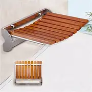 Fold up Shower Seats for Elderly, Folding Shower Seat Bench Wooden Wall Mount 200kg Capacity for Senior, Handicap Disabled, Foldable Bathroom Stool Foldaway Shower Chair