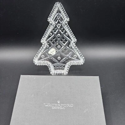 Waterford Crystal Christmas Tree Shape - Clear Tray- Candy Dish-Serveware