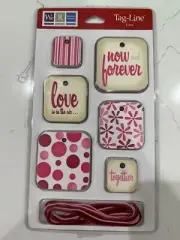 We R Memory Keepers Tag-Line Love Now & Forever Embellishments Tags Scrapbooking