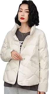 [Mkjuuior] Women's Short Korean Style Down Jacket Ultra Light Loose Warm Down Jacket Women's Windproof Parka