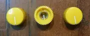 Set of 3 Yellow Vintage Cupcake Guitar Effects Pedal Amp Stompbox Control Knobs