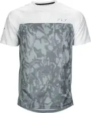 Fly Racing Super D Mens SS MTB Mountain Bike Jersey Light Gray Camo